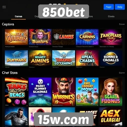 Diversidade de jogos disponíveis no 850bet